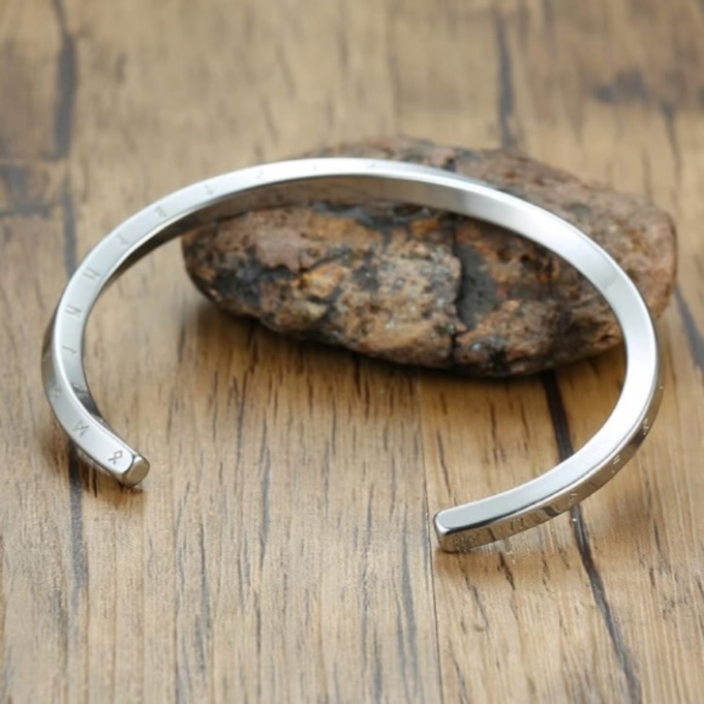 New Silver Nordic Viking Cuff Twist Bracelet